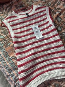 Striped Crochet Sleeveless Top