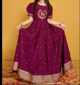 Elegant Maroon Festive Gown