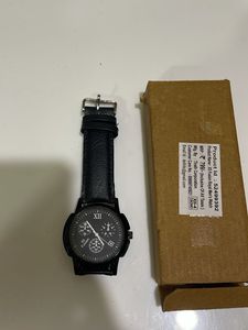 Stylish Black Leather Watch