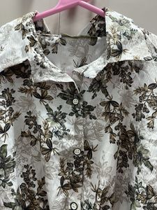 Floral Print Puff Sleeve Crop Top