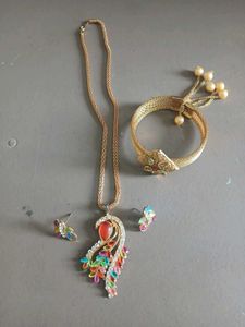 Colorful Peacock Jewelry Set
