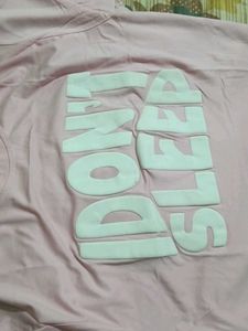 Pink "Don't Sleep" Graphic crop top