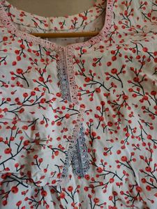 Floral Print Cotton Kurta for Women