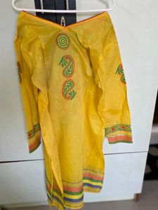 Vibrant Embroidered Yellow Kurta