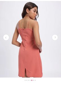 Glitchez Coral Pink Ruffled Mini Dress