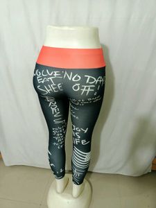 Graffiti Print Athletic Leggings fit for 28-32