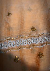 Peach Embroidered Saree
