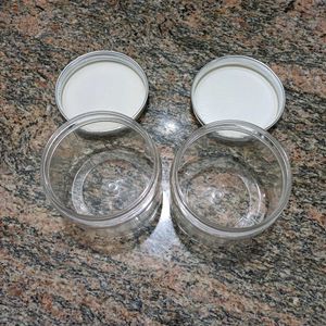 Set of 5 Clear Plastic Jars
