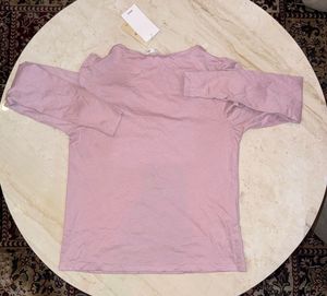 Mango Pink long Sleeve V-Neck Top