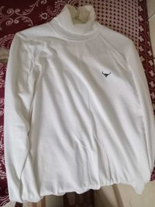 Men's White Turtleneck T-Shirt