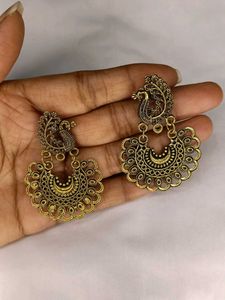 Vintage Style Peacock Drop Earrings