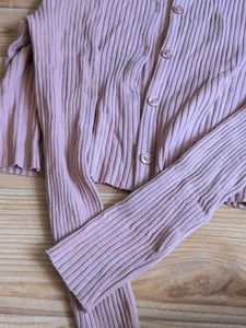 Pink Ribbed full sleeve top