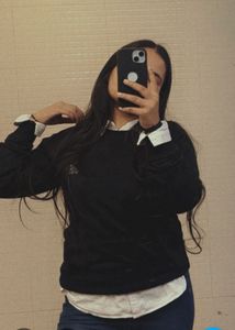 Stylish Black Sweatshirt with White Shirt Layer