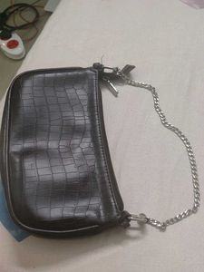 Brown Lino Perros Croc-Embossed Handbag