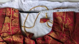 Designer Red &amp; Gold Banarasi Silk Blouse