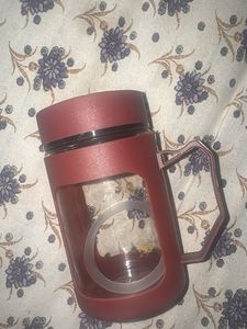 Maroon Glass Water Bottle with Handle