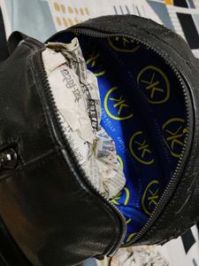 Stylish Black Leather Backpack