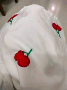 Cute Cherry Print Maxi Skirt 🤍🍒