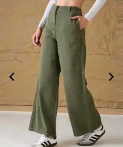 Olive Green Wide Leg Pants