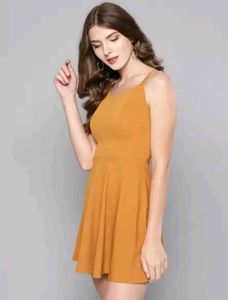 Mustard Yellow Fit &amp; Flare Dress