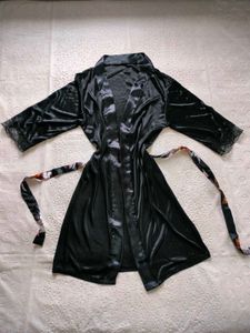 Black Satin Robe