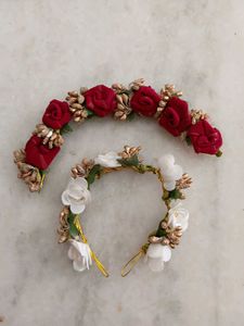 Red & White Floral Hair Accessories