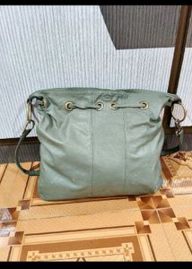 Stylish Green Leather Studded Shoulder Bag