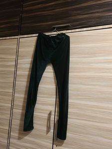 Velvet Forest Green Leggings
