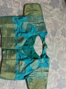Beautiful Teal Silk Brocade Blouse