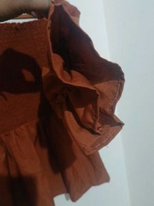 Brown Peplum Top