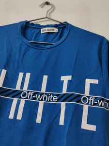 Off-white 40 Size Tshirt Blue Colour