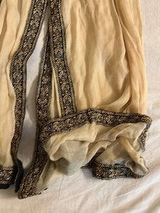 Black Beige Embroidered Dupatta