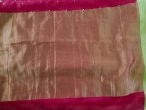Maroon  organza saree