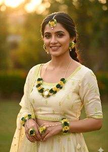 Floral Jewellery Set for mehndi ceremony