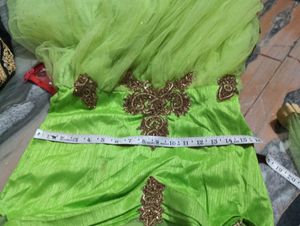 green beads gown