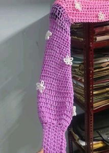 Crocheted Bolero Shrug with Flowers
