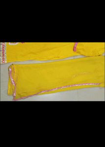 Vibrant Yellow Kurta Set with Mirror Work