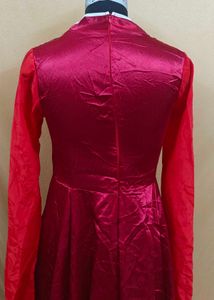 Red Anarkali Gown with Embellishments