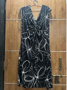 Black &amp; White Floral Print Dress