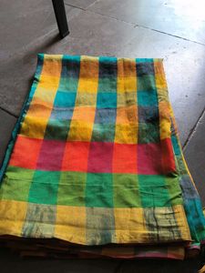 Vibrant Checked Saree