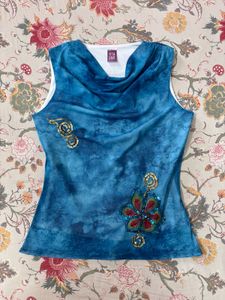 y2k Mermaidcore cowl neck top