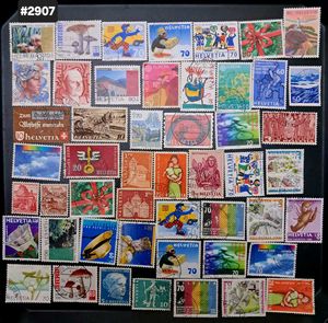 50 Vintage Swiss Stamps