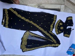 Elegant Black &amp; Gold saree designer