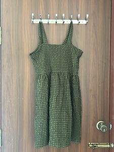 Plaid Button-Front Mini Dress