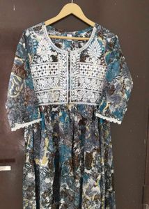 New Unused PureCotton Embroidery Anarkali Gown