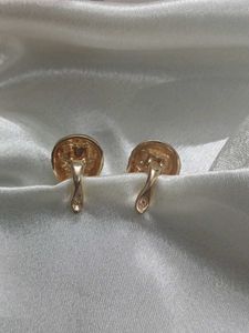Gold Tone Textured Drop Earrings