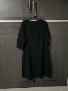 Black Straight Kurti with Front Detailing