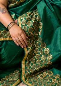 Shyamolika pure katan silk with embroidery saree