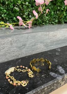 Elegant Gold Tone Charm Bracelets