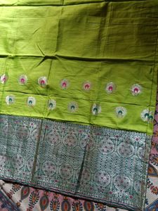 Green Silk Blend Assamese traditional makhela sado